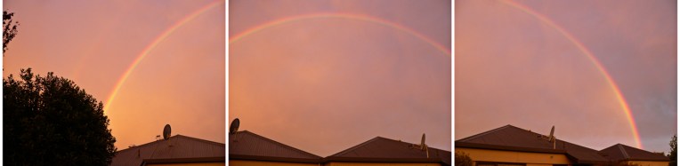 Double rainbow triptych – Christchurch, 2012.
