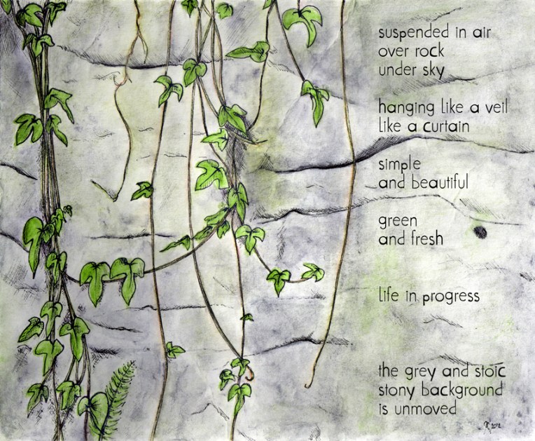 Leaf study – ink, watercolour and digital, 175 x 210 mm, 2012.