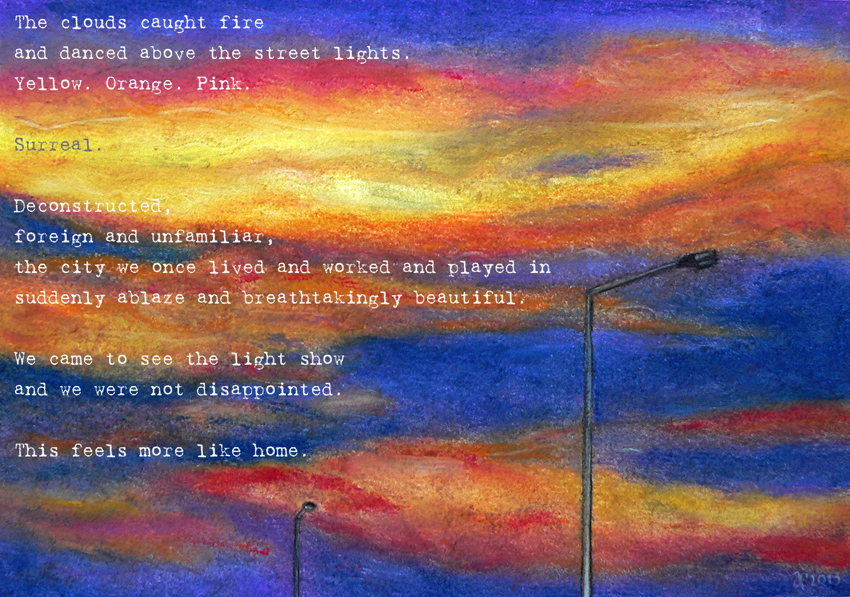 City Lights – mixed media, 2013.