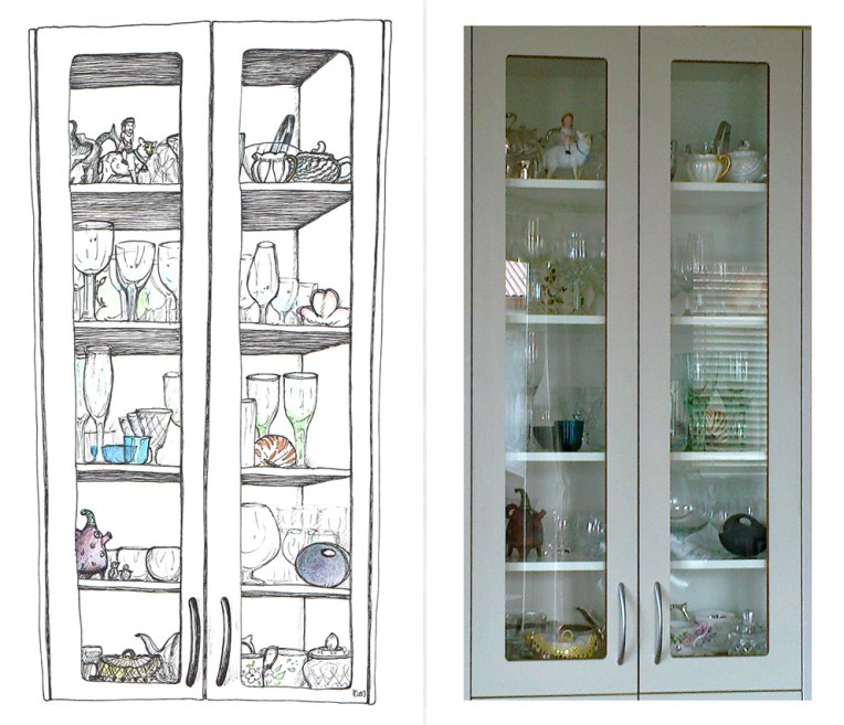 sketchbook journal ink watercolour sketch art objects photograph cabinet