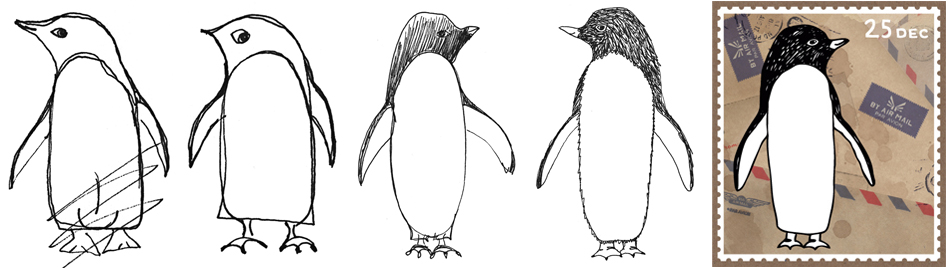 sketch ink drawing stamp