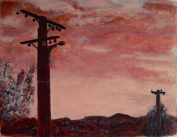 Work in progress #1 – underpainting – figuring out the composition, the lights and the darks