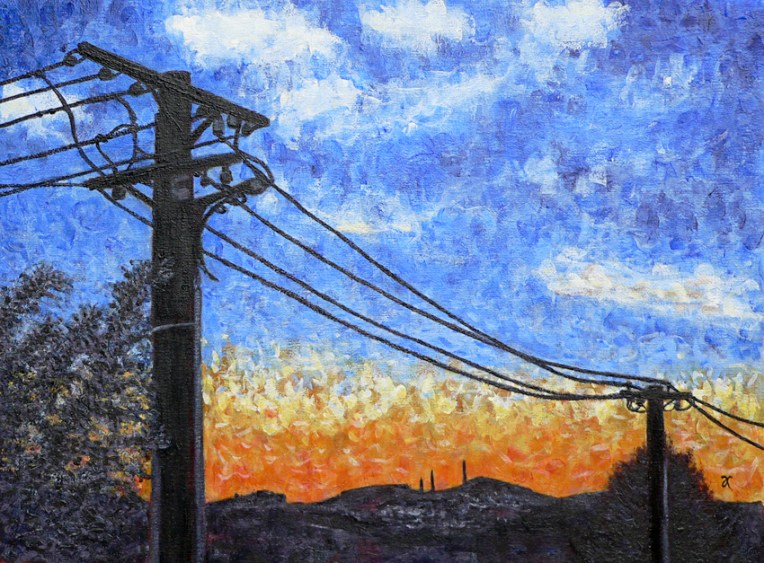 Between the lines – acrylic on canvas, 305 x 405 mm, 2013.