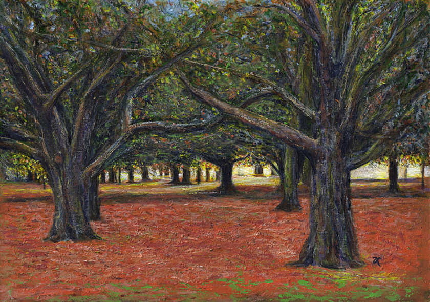 Sunlight is green – acrylic on watercolour paper, 205 x 295 mm, 2013.