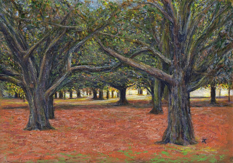 Sunlight is green – acrylic on watercolour paper, 205 x 295 mm, 2013.