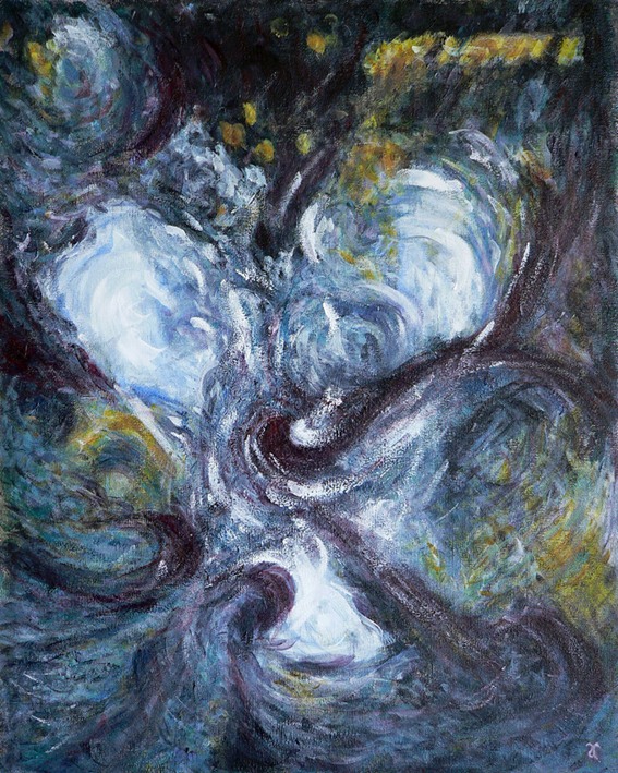 Flow – acrylic on canvas, 505 x 405 mm, 2013.