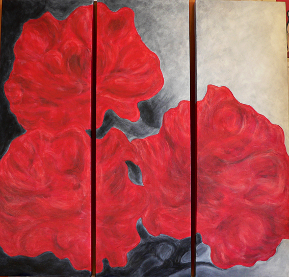 Peonies triptych (WIP #3)