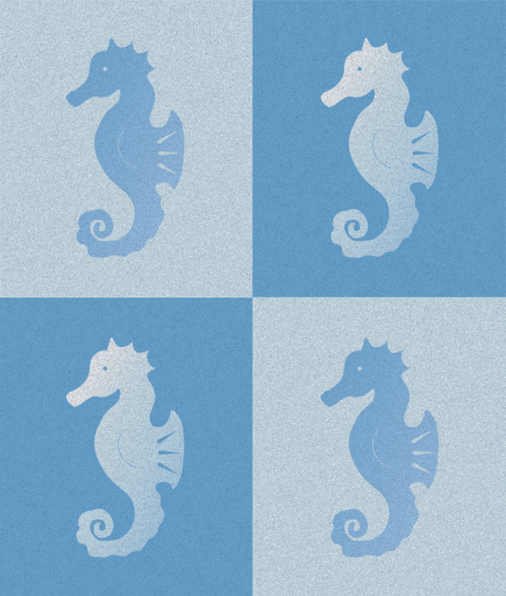 Seahorses – stamp and digital, 2002