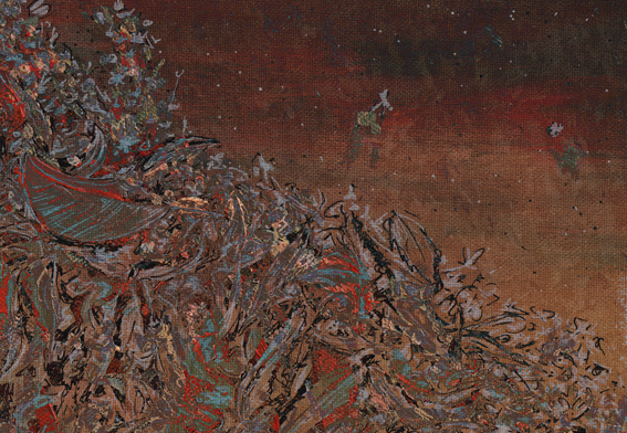 Autumn calling, orange – mixed media, 2013