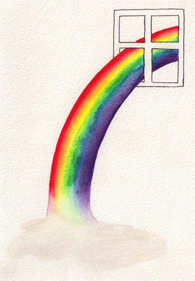 Rainbow – watercolour, 140 x 100 mm, 1992