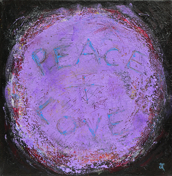 Peace and Love – acrylic on canvas, 255 x 255 mm, 2013