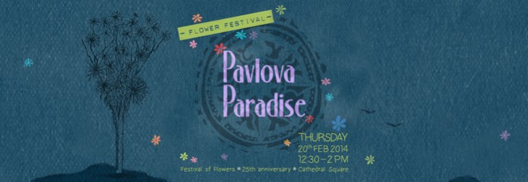 Festival of Flowers event banner, Christchurch, 2014