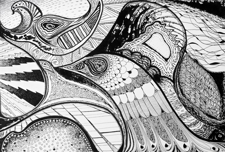 Mark making – ink on paper, 295 x 420 mm, 2010