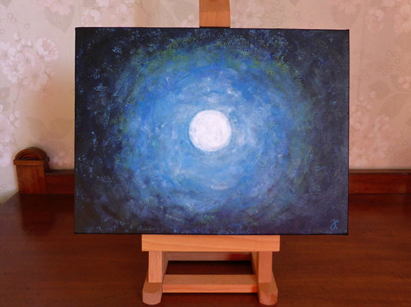 Blue moon – acrylic on canvas, 230 x 305 mm, 2014