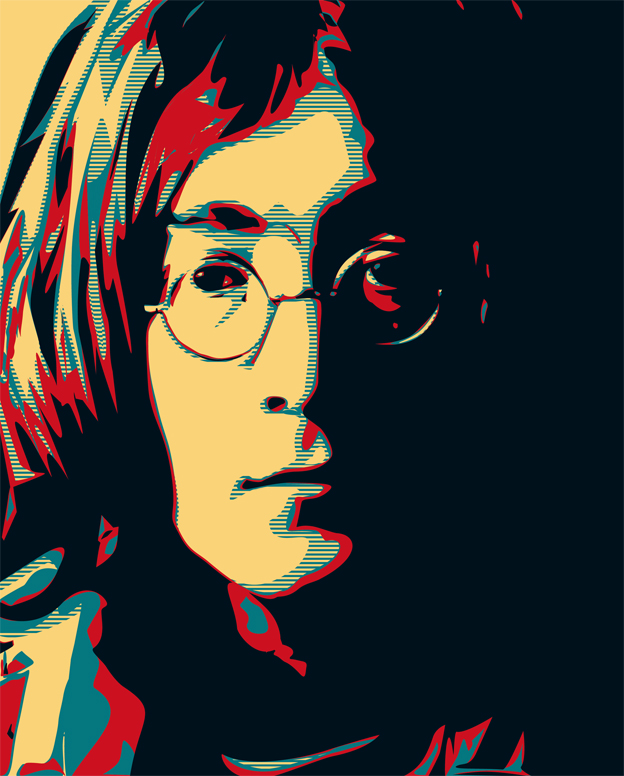 John Lennon poster 1 — digital illustration, 2011