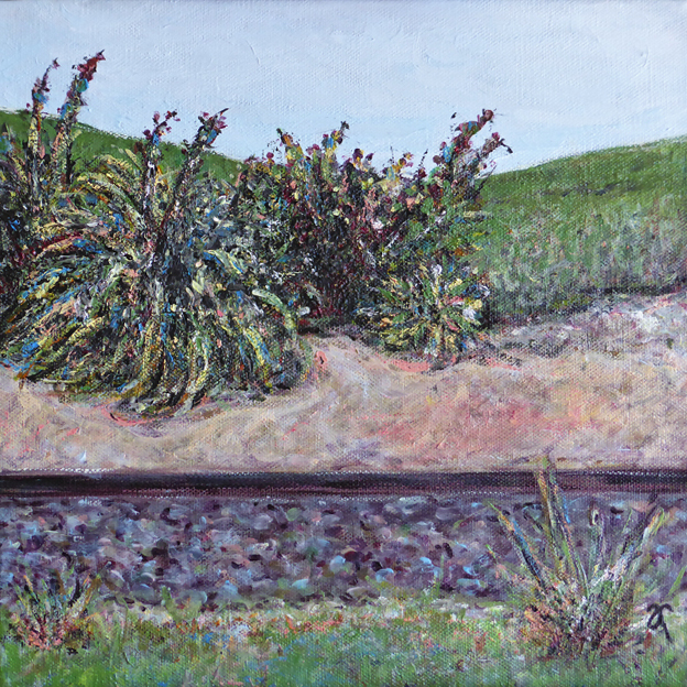 Sidetracked – acrylic on canvas, 305 x 305 mm, 2014