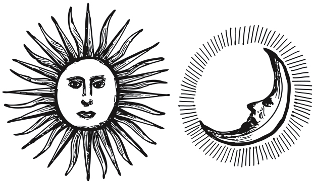 Sun and Moon — ink illustrations, 2011