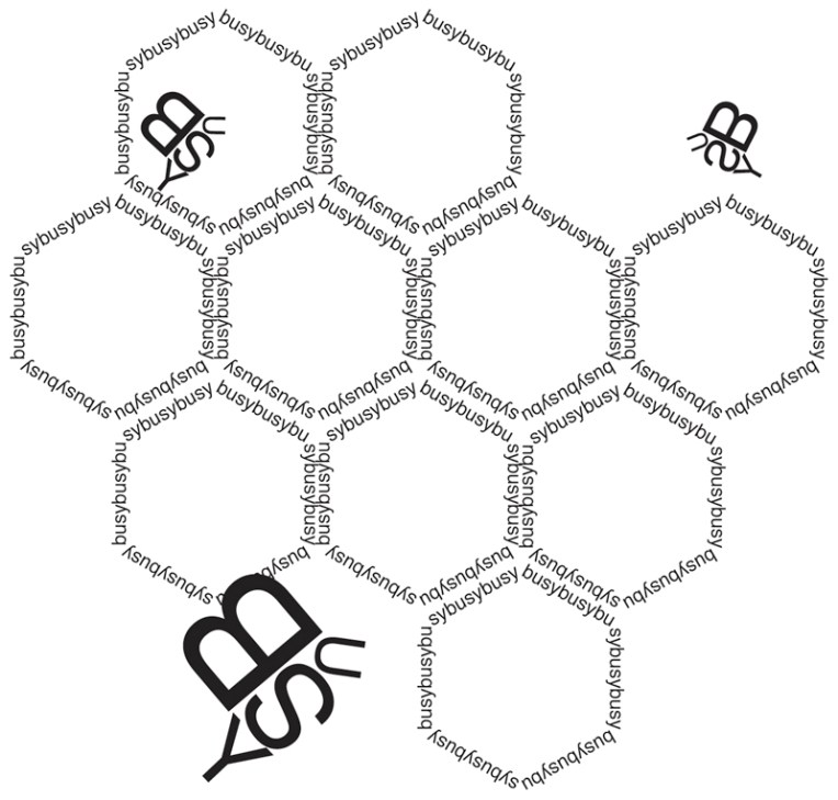 Busy bee typography — student project, 2010