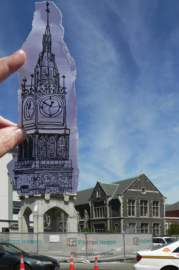 Pen vs earthquake #7 – Jubilee Clock Tower, 2014