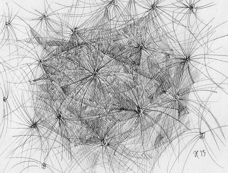 Dandelion sketch — ink on paper, 2015