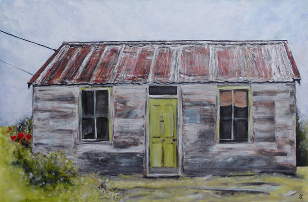 Tin roof rusted – acrylic on canvas, 505 x 760 mm, 2015