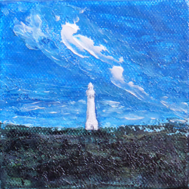 Lighthouse — acrylic on canvas, 102 x 102 mm