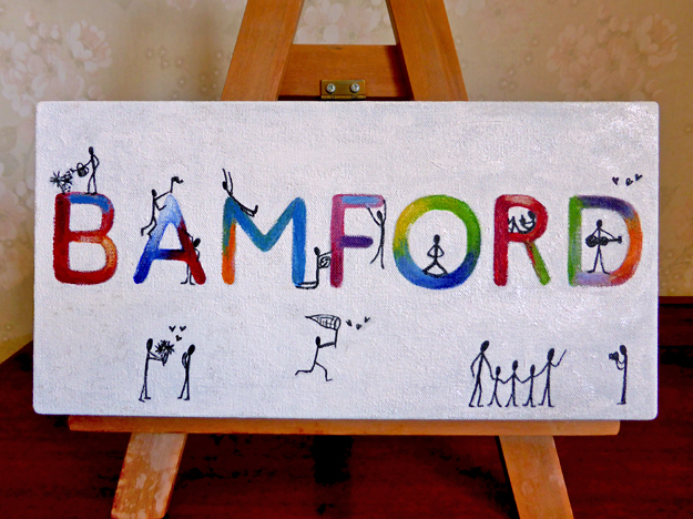 Bamford (private commission) – acrylic on canvas, 150 x 305 mm, 2015