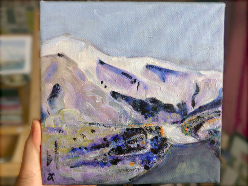 A Road Runs Through It – acrylic on canvas, 205 x 2015 mm, 2017. Available for purchase.