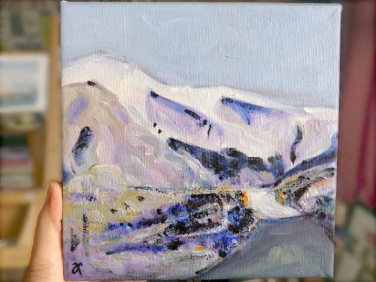 A Road Runs Through It – acrylic on canvas, 205 x 2015 mm, 2017. Available for purchase.