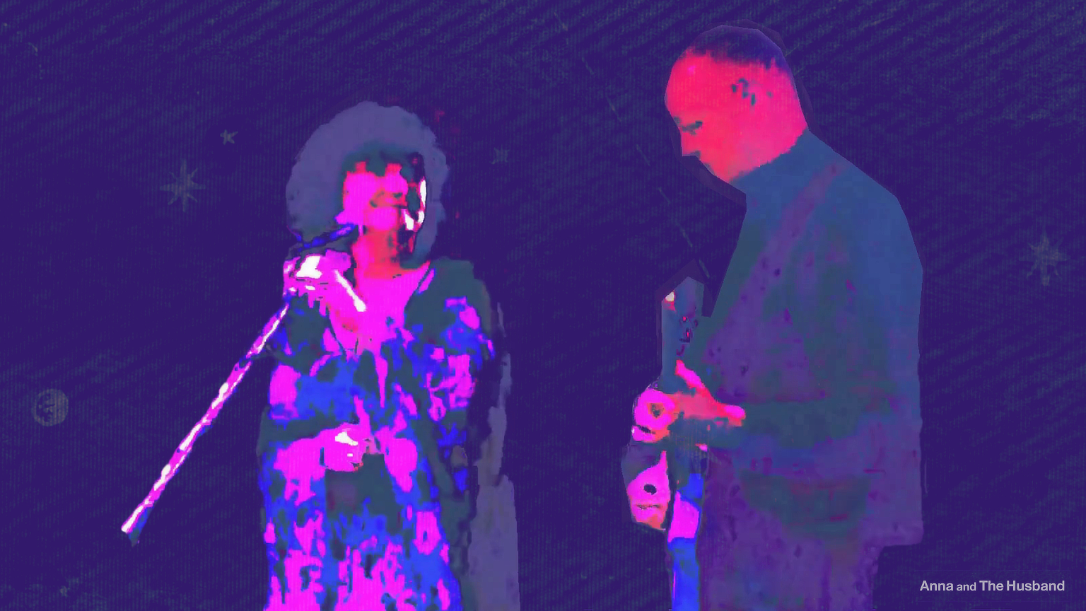a colourful, stylised photo of Anna and The Husband