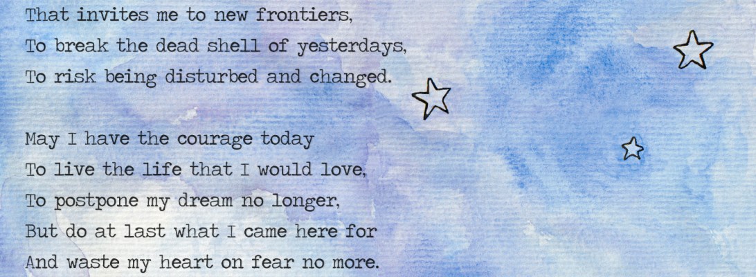 John O'Donohue blessing for a joyful and creative future with a background watercolour artwork by Anna Cull